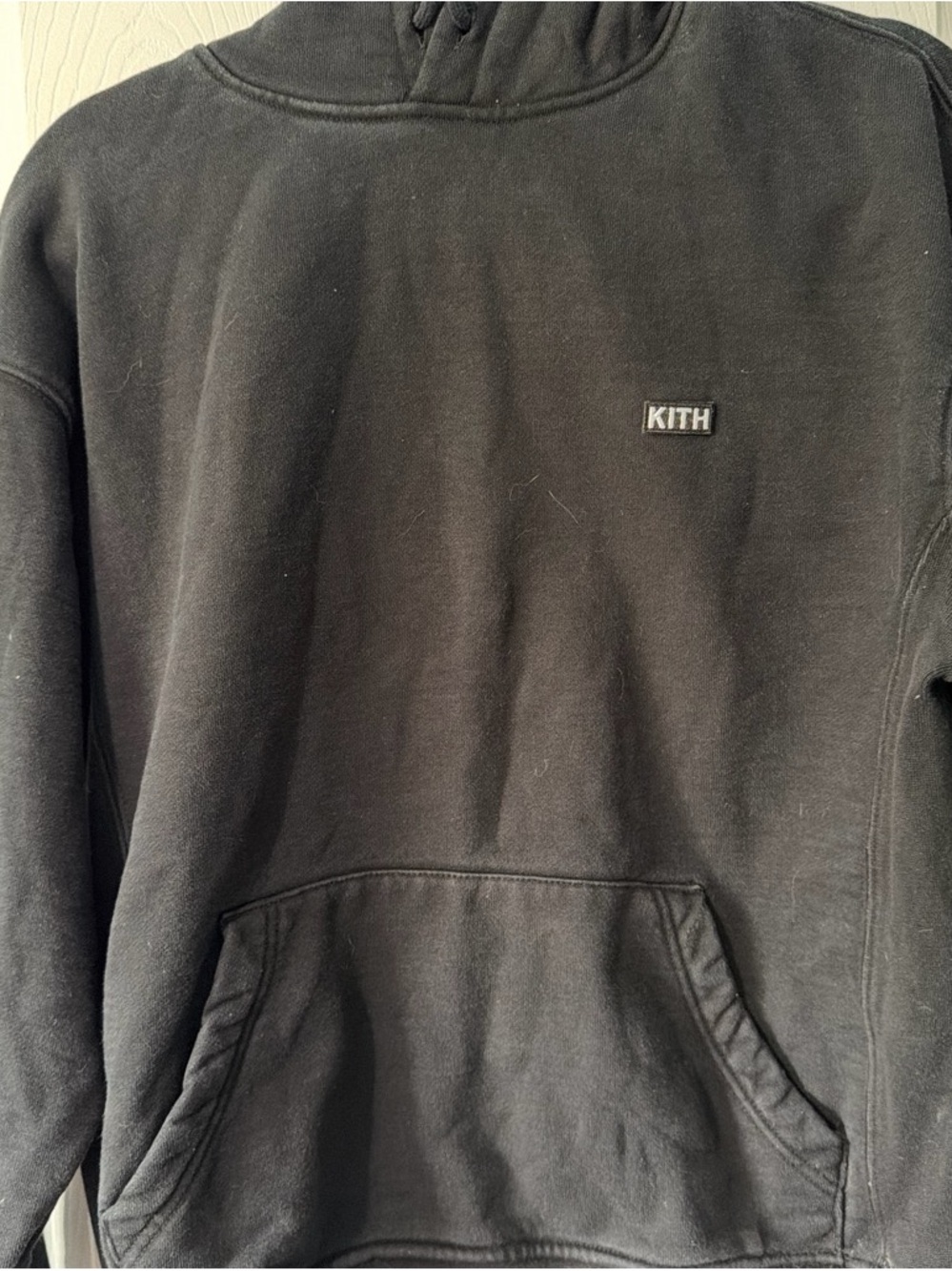 Kith Black Men's Crewneck Hoodie with Small Chest Logo